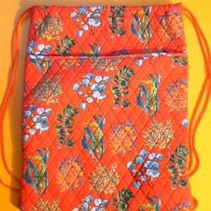 Penelope Ann draw me tight, quilted drawstring bag. Ocean design